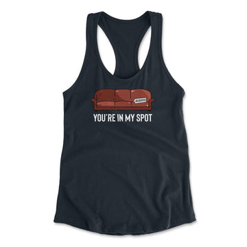 You're In My Spot Womens Racerback Tank in Midnight Navy color